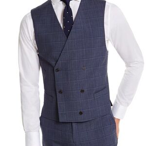 Men’s Classic Fit Lauren Ralph Lauren Navy Windowpane Checkered Suit Vest